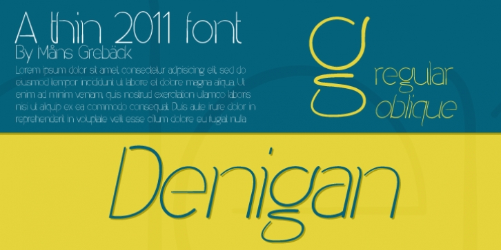 Denigan font preview