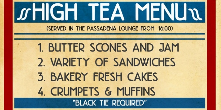 High Tea font preview