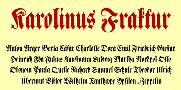 Karolinus Fraktur font preview