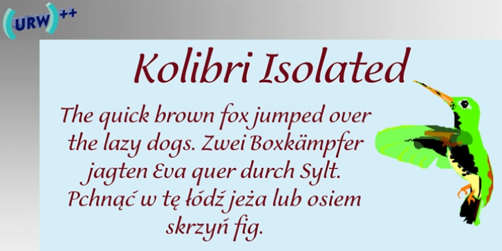 Kolibri Isolated font preview